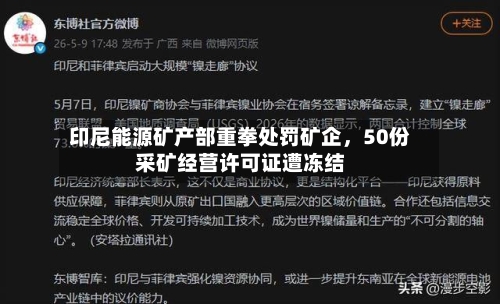 印尼能源矿产部重拳处罚矿企	，50份采矿经营许可证遭冻结-第2张图片