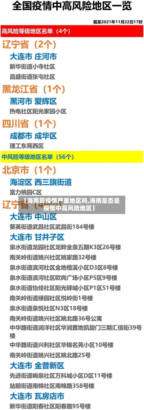 【海南算疫情严重地区吗,海南是否是疫情中高风险地区】